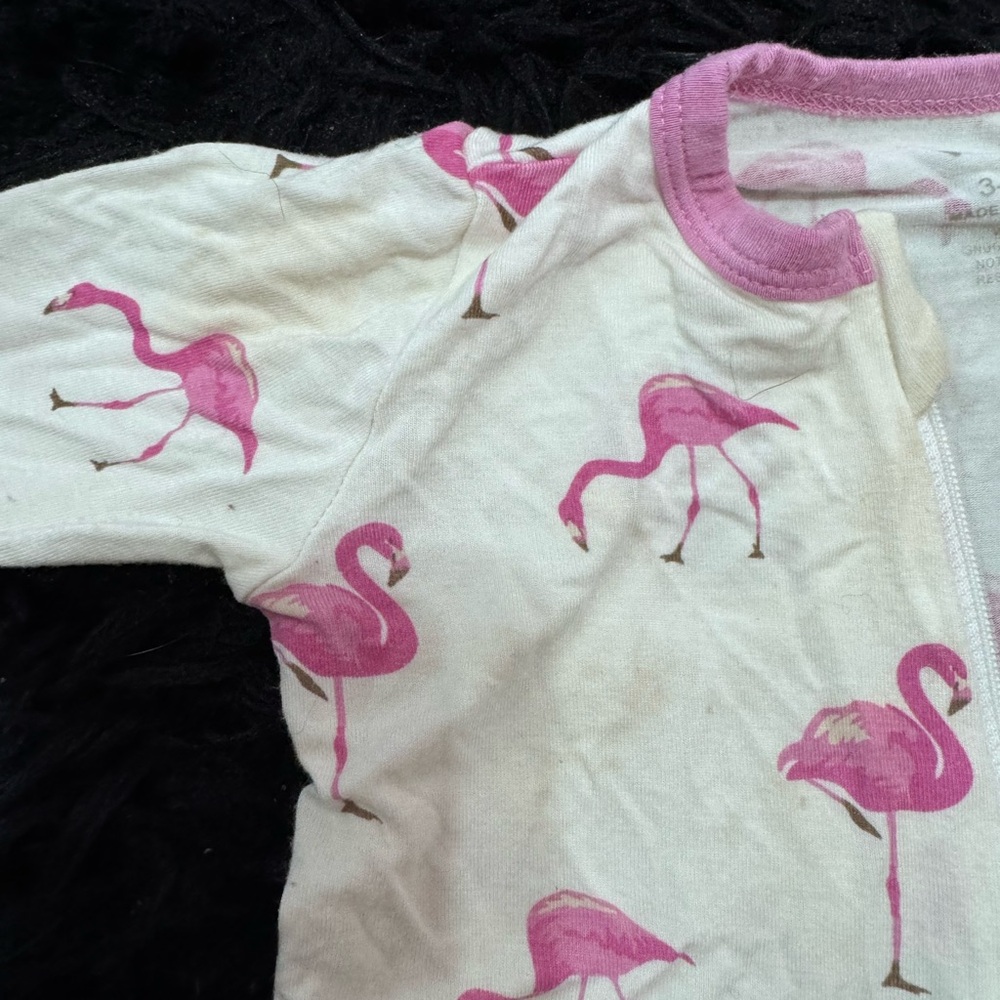 Pink Flamingo Print Baby Onesie Kyte baby 3-6 month